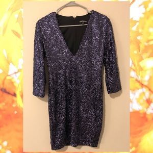 Express blue dress, sequin, party dress